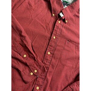 Tommy Hilfiger Men's XL Red Plaid Button Down Long Sleeve Casual Shirt